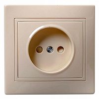 Розетка КВАРТА, скрытый монтаж, со шторками, кремовый | код. ERK10-K33-10-DM | IEK