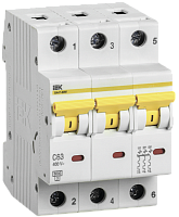 Выключатель автоматический трехполюсный ВА47-60M 3Р 5А 6кА С | код. MVA31-3-005-C | IEK 