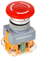 Кнопка D7-ZS Грибок d=22мм 1з+1р пов. с фикс. кр. GENERICA | код BBG50-11ZS-3-21-K04-G | GENERICA by IEK
