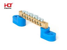 Шина N ноль на двух угловых изол ШНИ-6х9-8-У2-синий HLT | код 081-01-03 | HLT