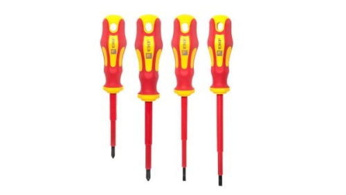 Набор изолированных отверток PH1 PH2 SL4 SL5,5 (крестовые, шлицевые) EKF MASTER | код Scrset-01 | EKF Набор изолированных отверток PH1 PH2 SL4 SL5,5 (крестовые, шлицевые) EKF MASTER | код Scrset-01 | EKF