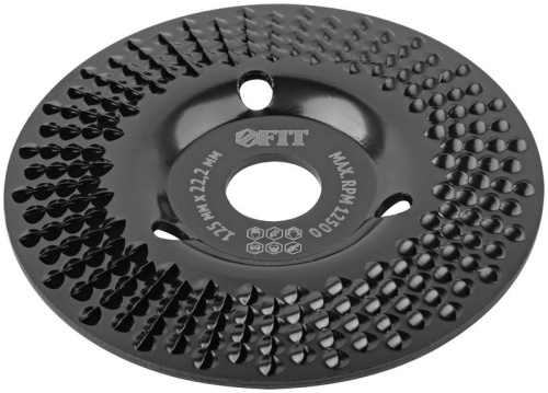 Диск обдирочный по дереву, наклонный, посадочный диаметр 22,2 мм, 125 мм, грубая насечка | код 39524 | FIT