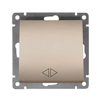 Афина выключатель перекрёстный одноклавишный , с/у, 10А, 220В, механизм шампань (еврослот) | код A0024-Br | Universal