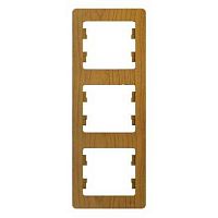 GLOSSA 3-постовая РАМКА, вертикальная, ДЕРЕВО ДУБ | код GSL000507 | Systeme Electric
