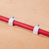 Скоба крепежная круглая с гвоздем СПК d12мм пластик. (уп.20шт) Fortisflex 49463