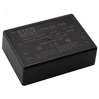 Источник питания DC-DC драйвер светодиодов, 63Вт, вход 9.5…32В DC, выход 1400мА/12.5…60В, регулировка яркости свечения, пластиковый герметичный корпус, DIP (52.4x27.2x24мм), -40…+70С | код LDH-65-1400 | MeanWell