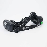 Фонарь налобный светодиодный LED 5 Вт 450 Лм модель GFL407 черный c Li-ion аккумулятором 2400 мАч Gauss | код GF407 | GAUSS