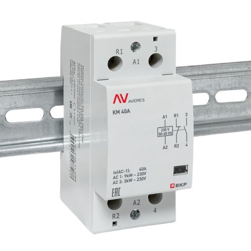 Контактор модульный КМ 40А 1NC+1NO 230VAC (2 мод.) AVERES EKF | код km-av-2-40-11-230V | EKF фото 3