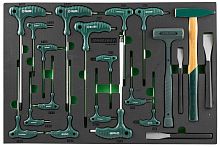 H10121SV Набор ключей торцевых шестигранных и TORX®, молотков и зубил в EVA ложементе 560х400 мм, 21 предмет | код H10121SV | JONNESWAY