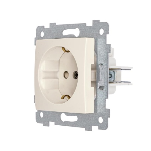 Мария Механизм розетки одноместной с заземл контактом со шторкой скрытой установки РС16-446, слоновая кость | код 120002 | Кунцево-Электро фото 2 Мария Механизм розетки одноместной с заземл контактом со шторкой скрытой установки РС16-446, слоновая кость | код 120002 | Кунцево-Электро фото 2