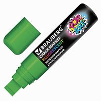 Маркер меловой BRAUBERG POP-ART, сухостираемый, для гладких поверхностей, 15мм, ЗЕЛЕНЫЙ, 151542 | код 151542 | BRAUBERG