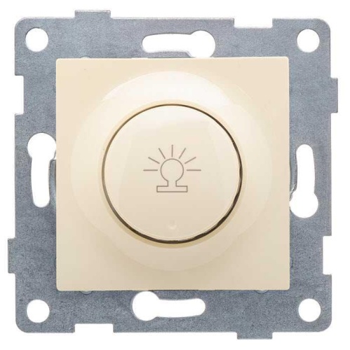 Механизм диммера СП Bravo 500Вт с накладкой и воротком беж. | код С10Д6-003 | GUSI