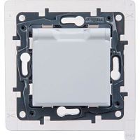 Розетка с заземлением IP44 - Legrand Etika - со шторками с защитной крышкой 16А 250В винтовые зажимы - белый | код 672226 | LEGRAND