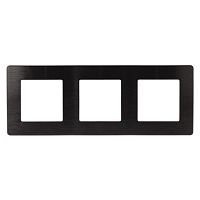 Рамка для розеток и выключателей Серия 12 12-5103-06 на 3 поста, Сатин, чёрный | код Б0052524 | ЭРА