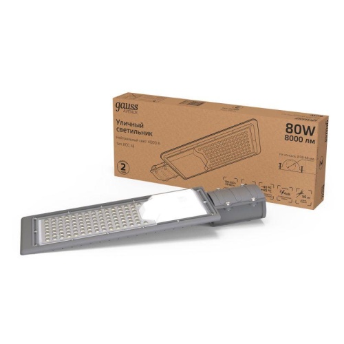 Светильник светодиодный Avenue ДКУ 80Вт 4000К IP65 8000лм 420х160х57 190-250В КСС "Ш" | Код. 629534280 | Gauss фото 6