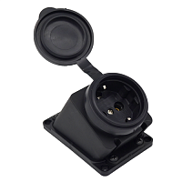 Розетка наклонная с заглушкой каучук AM-K08 2P+PE 16A 220В IP44 (ANDELI) | код ADL13-058 | ANDELI