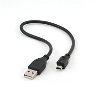Кабель USB 2.0 Pro Cablexpert CCP-USB2-AM5P-1, AM/miniBM 5P, 0.3м, экран, черный, пакет | код CCP-USB2-AM5P-1 | Cablexpert