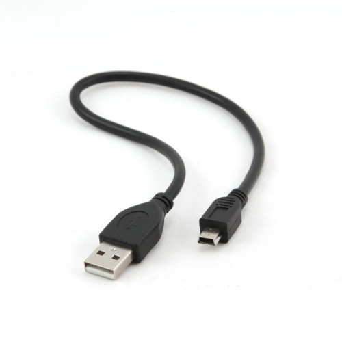 Кабель USB 2.0 Pro Cablexpert CCP-USB2-AM5P-1, AM/miniBM 5P, 0.3м, экран, черный, пакет | код CCP-USB2-AM5P-1 | Cablexpert