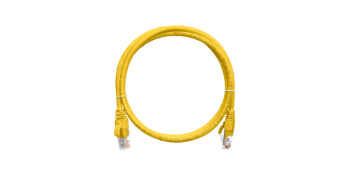 Шнур коммутационный NIKOMAX U/UTP 4 пары, Кат.5е (Класс D), 100МГц, 2хRJ45/8P8C, T568B, заливной, с защитой защелки, многожильный, BC (чистая медь), 24AWG (7х0,205мм), LSZH нг(А)-HFLTx, желтый, 0,3м | код NMC-PC4UD55B-003-C-YL | NIKOMAX Сер