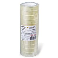 Клейкие ленты 12 мм х 33 м канцелярские BRAUBERG, комплект 12 шт., прозр., гарант. длина, 223123 | код 223123 | BRAUBERG