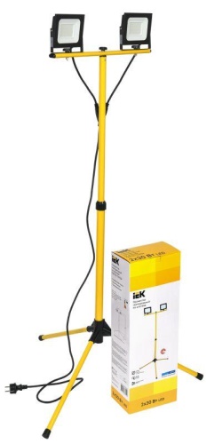 Прожектор светодиодный СДО 06-2х30Ш 6500К IP65 штатив черн. | код LPDO606-2X030-65-K02 | IEK
