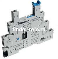 Розетка с винтовыми клеммами (с зажимной клетью) для реле 34 серии, встроенный таймер мультифункциональный (AI, DI, GI, SW), регулировка времени 0.1с…6ч, питание 24В АС/DC, в комплекте пластиковая клипса, опции: LED | код 93210024 | FINDER