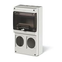 Щиток комбинированный навесной M340, 8M + 2x 70x87, 184x340x106mm, IP66, серия DOMINO | код 672.2300 | Scame