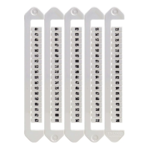 Маркировка для клемм, ширина 5 мм, от 46 до 90, горизонтальная ориентация | код NUTB-5-46-90H | DKC