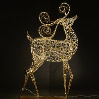 Декоративная 3D Олень с витыми рогами 180 см | код 501-558 | NEON-NIGHT