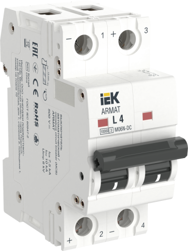 ARMAT Авт. выкл. M06N-DC 2P L 4А IEK | код AR-M06N-2-L004DC | IEK ARMAT Авт. выкл. M06N-DC 2P L 4А IEK | код AR-M06N-2-L004DC | IEK