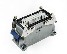 Розетка, 4 металлических фиксатора, 2 боковых ввода, 16 полюсов, 16А | код EBM16PD27 | EMAS