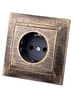 Розетка 2П+З 16А 250В старинная бронза Лама TDM | код SQ1815-0764 | TDM