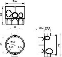Монтажная коробка60 мм, H60 мм | код 2003019 | OBO Bettermann
