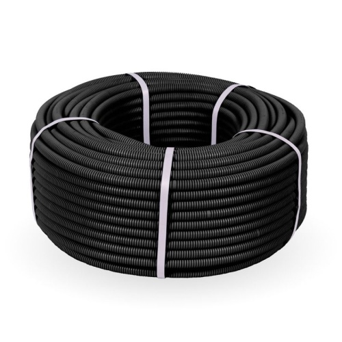 Труба гофрированная ПВХ легкая d16мм 350 Н черн. (уп.100м) Промрукав PR01.00385 фото 2