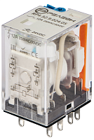 RP4.34.9.220.09 Промежуточное реле 4 перекидных контакта 6А (= 220В DC) блокируемая кнопка проверки + светодиод | код RP434922009 | РЕЛЕОН