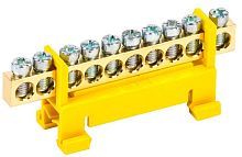 Шина PE "земля" на DIN-изол. "Стойка" ШНИ 6х9-10-С-Ж | код YNN10-69-10P-K05 | IEK