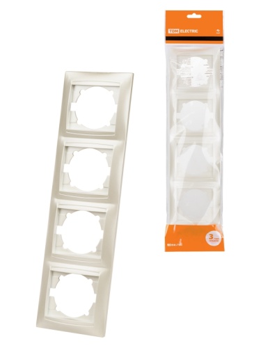 Рамка 4-х постовая вертикальная перламутр Лама TDM | код SQ1815-0835 | TDM