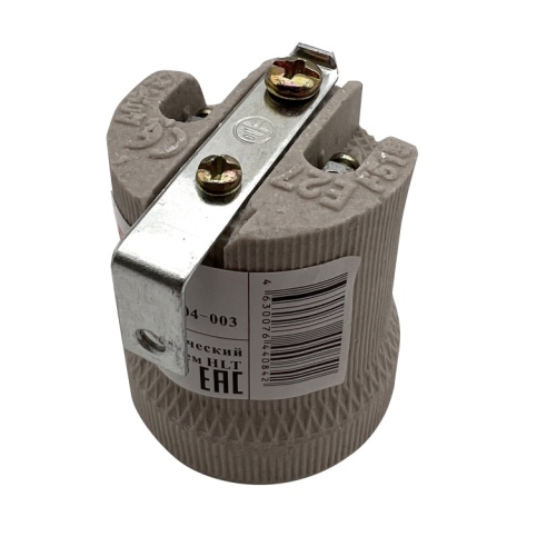 Патрон керамический E27 с держателем HLT | код 085-04-003| HLT Патрон керамический E27 с держателем HLT | код 085-04-003| HLT