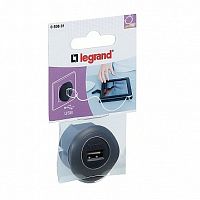 Розетка 1xUSB MOSAIC, черный | код. 050681 | Legrand