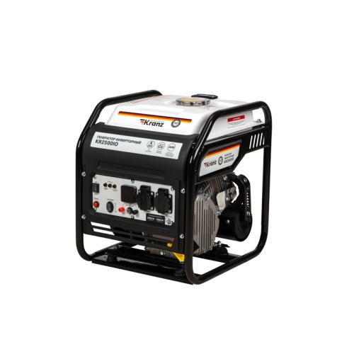 Генератор инверторный KR2500IO, 2,5кВт, 230В, 7л, открытый корпус, ручной старт KRANZ | код KR-16-1142 | KRANZ