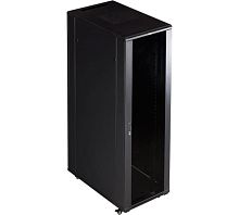 Шкаф 19 Business, 47U 800x800, черный, передняя дверь стекло, задняя дверь распашная металл | код TWT-CBB-47U-8x8-G1 | TWT