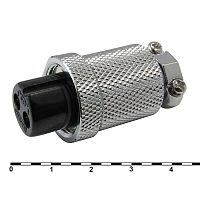 Разъём цилиндрический малогабаритный SZC GX18M-2A, 2 контакта | код 107018 | SZC