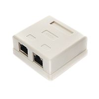 Розетка NAS214 RJ-45 кат.STP 5e внешняя экранированная 2 портa, 110&Krone | код NAS214 | Cablexpert