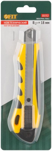 Нож технический 18мм усиленный прорезиненный FIT 10252 фото 3