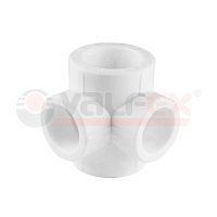Крестовина двухплоскостная 40х20х20х40 полипропиленовая PPR белая | код 10118140 | VALFEX