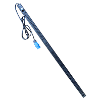 Блок розеток вертикальный, 1-фазный с автоматом, 32A / 250V, 12xC19 + 36xC13 + 3xSchuko, шнур 3 метра, разъем IEC309 | код TWT-PDV-12x36x3S-32A | TWT