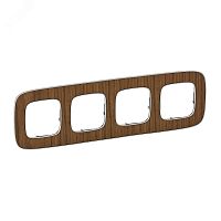 Valena ALLURE Рамка 4 поста орех универсальная | код 754464 | Legrand