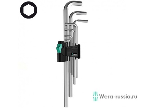 Набор Г-образных ключей, хромированных, 1.5 - 10 мм, 9 предметов. 950/9 Hex-Plus 2 | код WE-021909 | Wera Набор Г-образных ключей, хромированных, 1.5 - 10 мм, 9 предметов. 950/9 Hex-Plus 2 | код WE-021909 | Wera