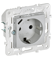 SKANDY Роз. с з/к/ш 16А с USB C 18Вт SK-R17S сереб. IEK | код SK-R14-16-U14-018-K23 | IEK