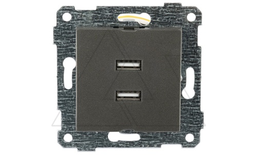 Rita - Розетка 2xUSB Type A, дымчатый | код 2200-449-0195 | Mutlusan Rita - Розетка 2xUSB Type A, дымчатый | код 2200-449-0195 | Mutlusan